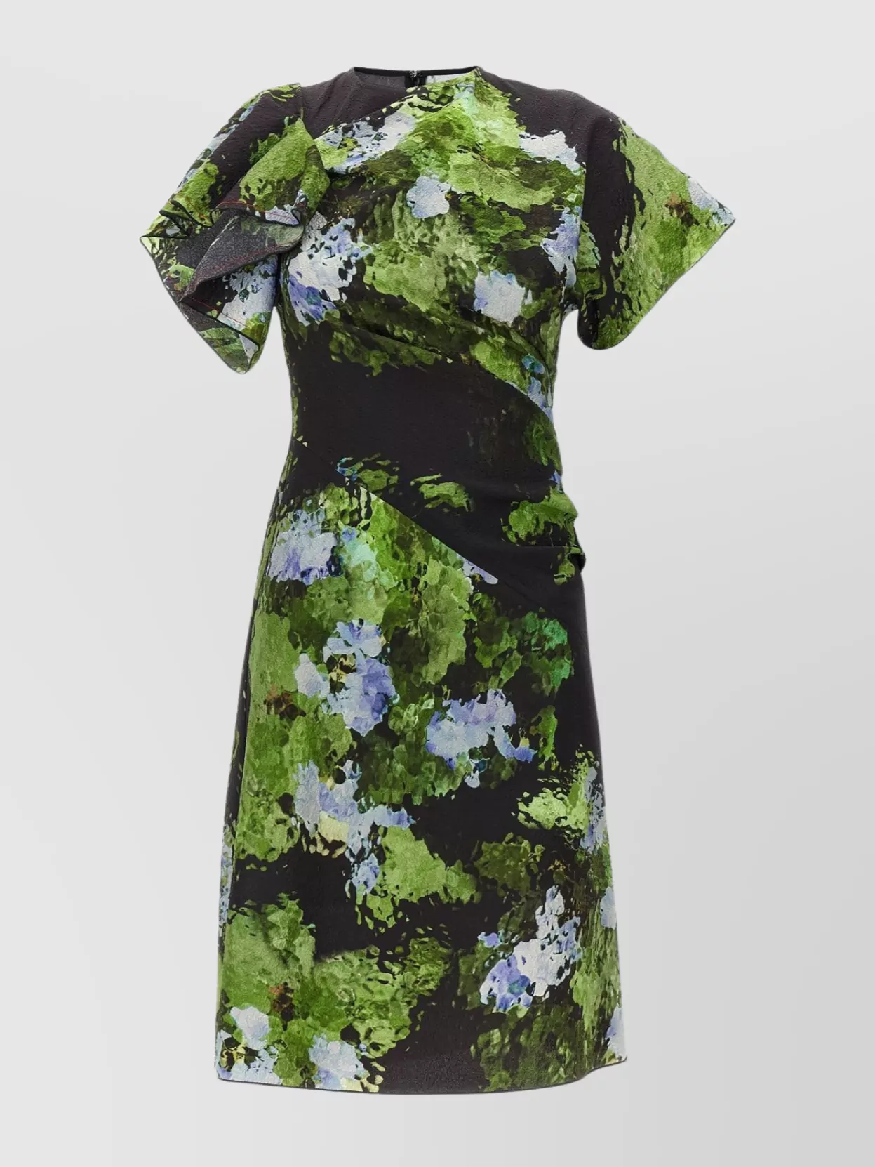 Shop Victoria Beckham Floral Print Ruffle Detail Dress