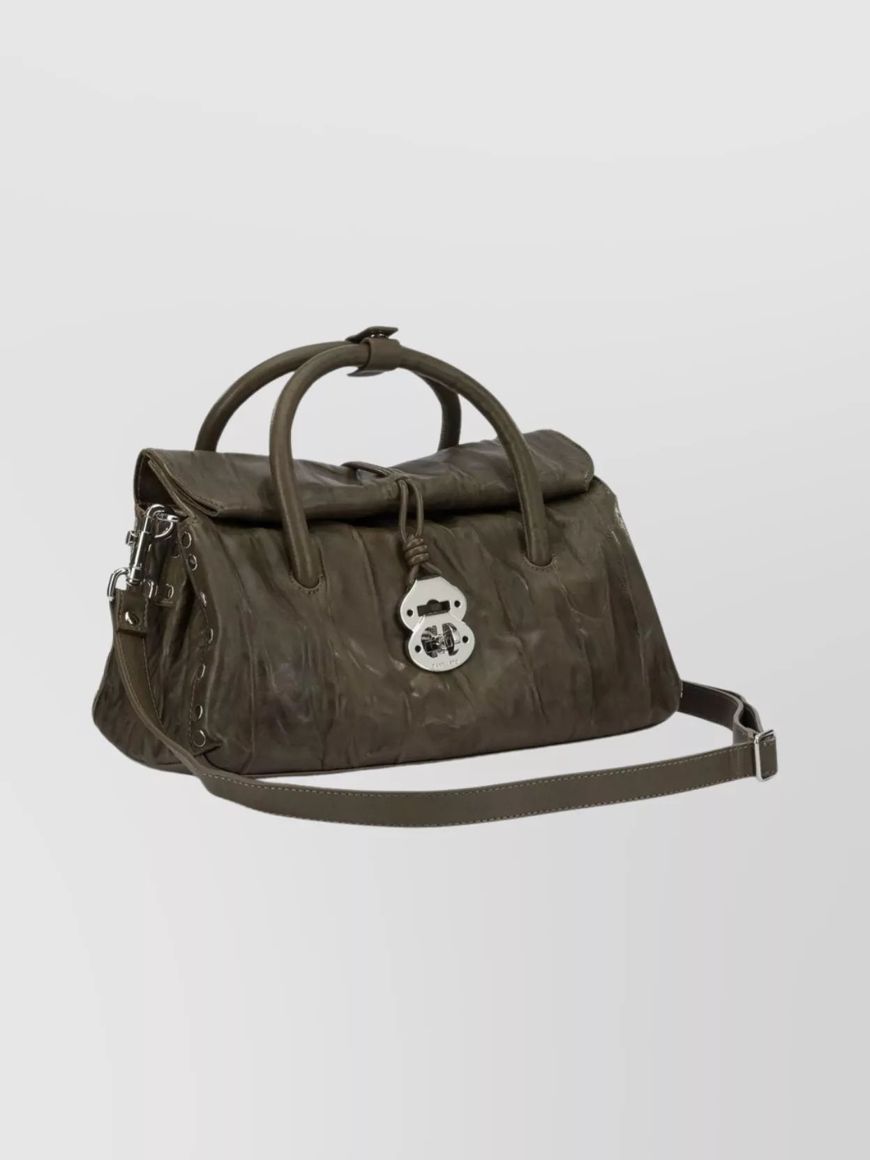 Zanellato Pleated Design Hand Bag With Detachable Strap