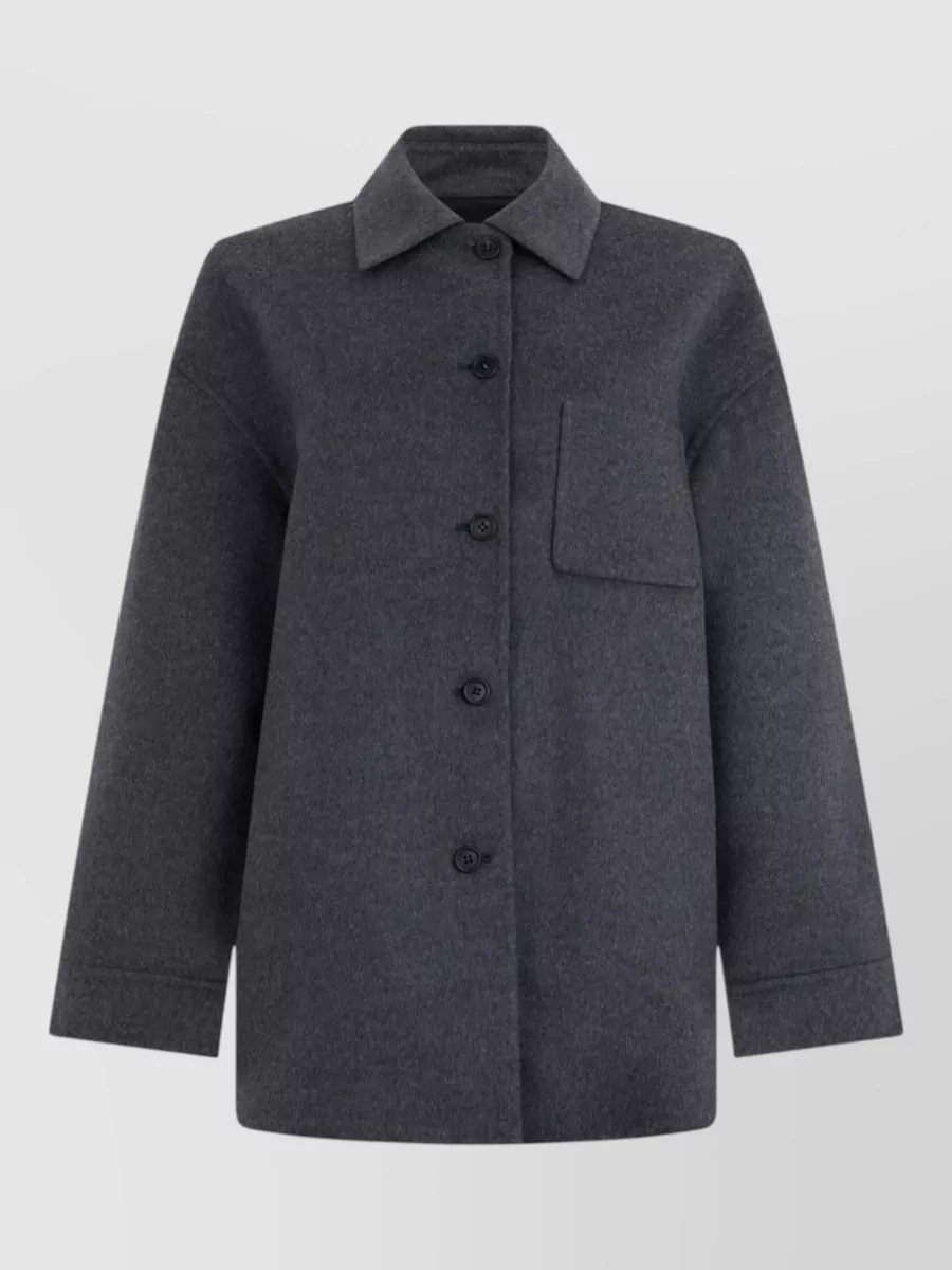 Prada cashmere wool felted fitted jacket