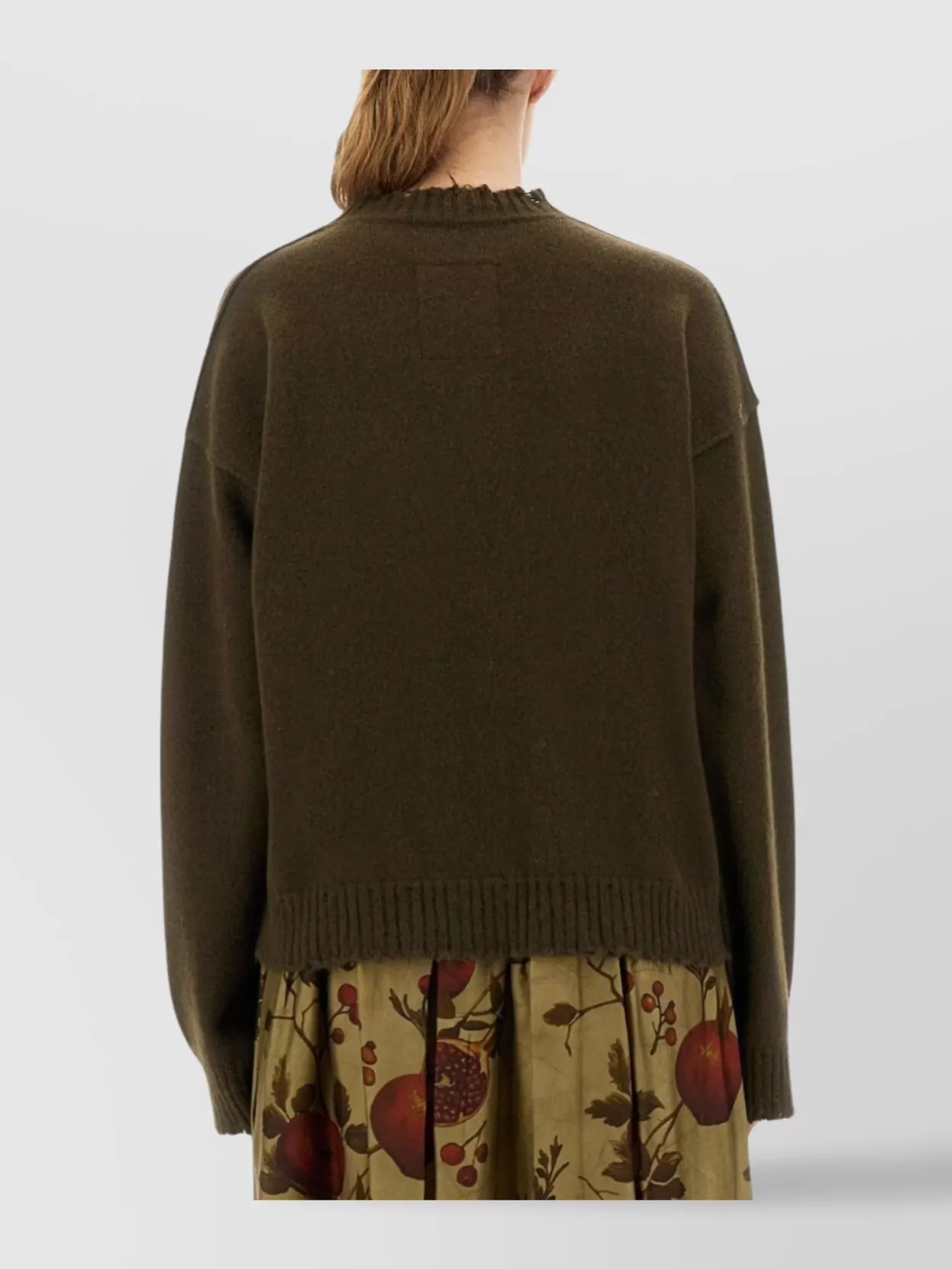 Uma Wang Cashmere Sweater Featuring Frayed Neckline