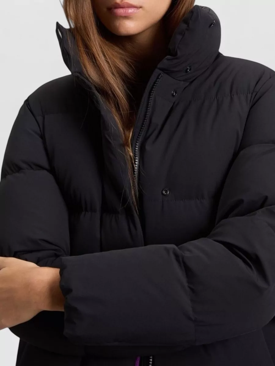 Woolrich Quilted High-Neck Midi Down Jacket
