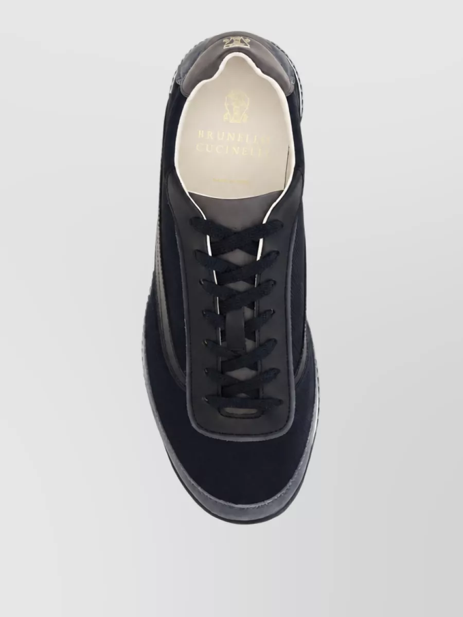 Brunello Cucinelli Suede Leather Lace-Up Low-Top Sneakers