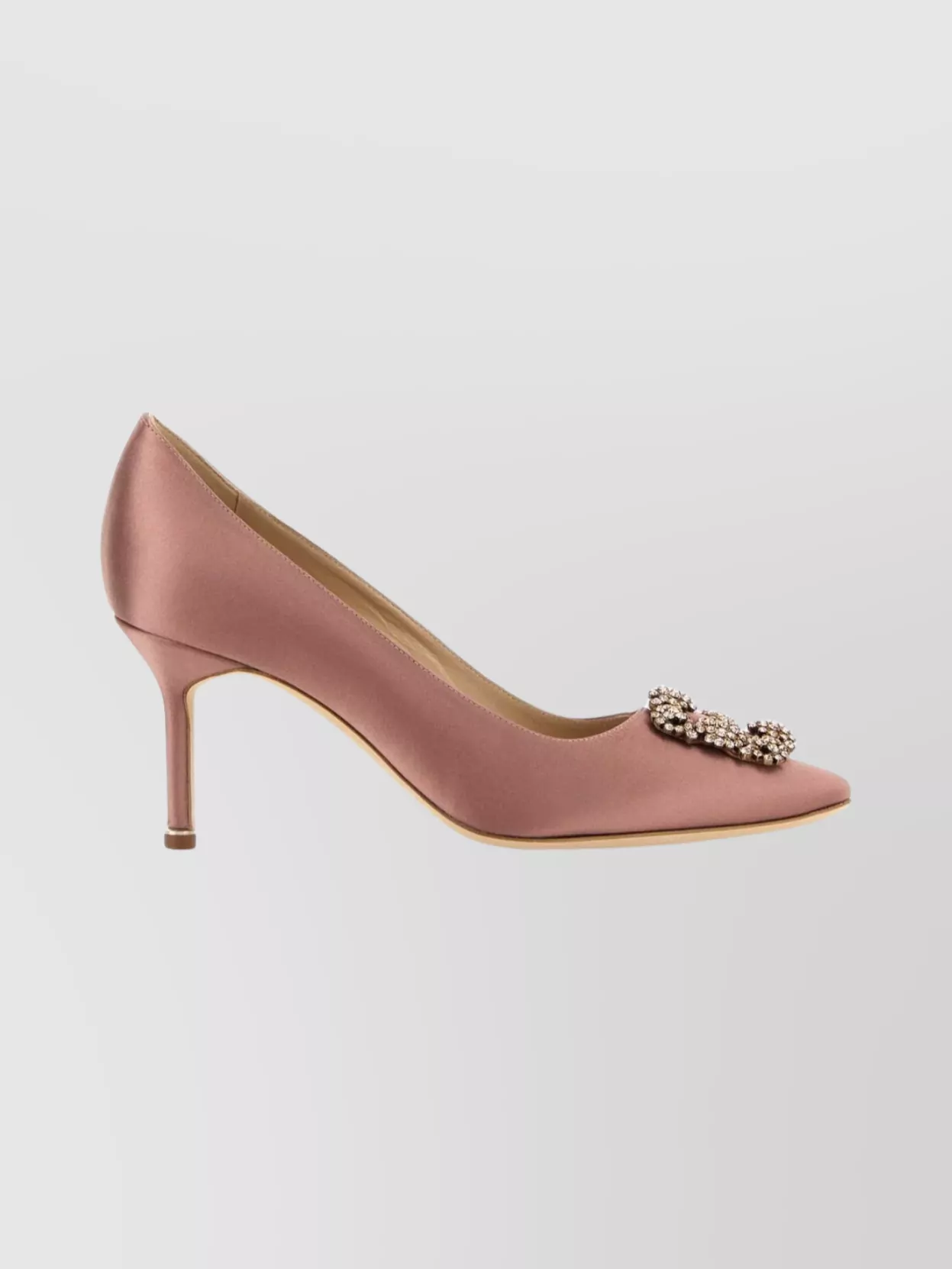 Manolo Blahnik Satin Pointed Toe Stiletto Pumps In Pink