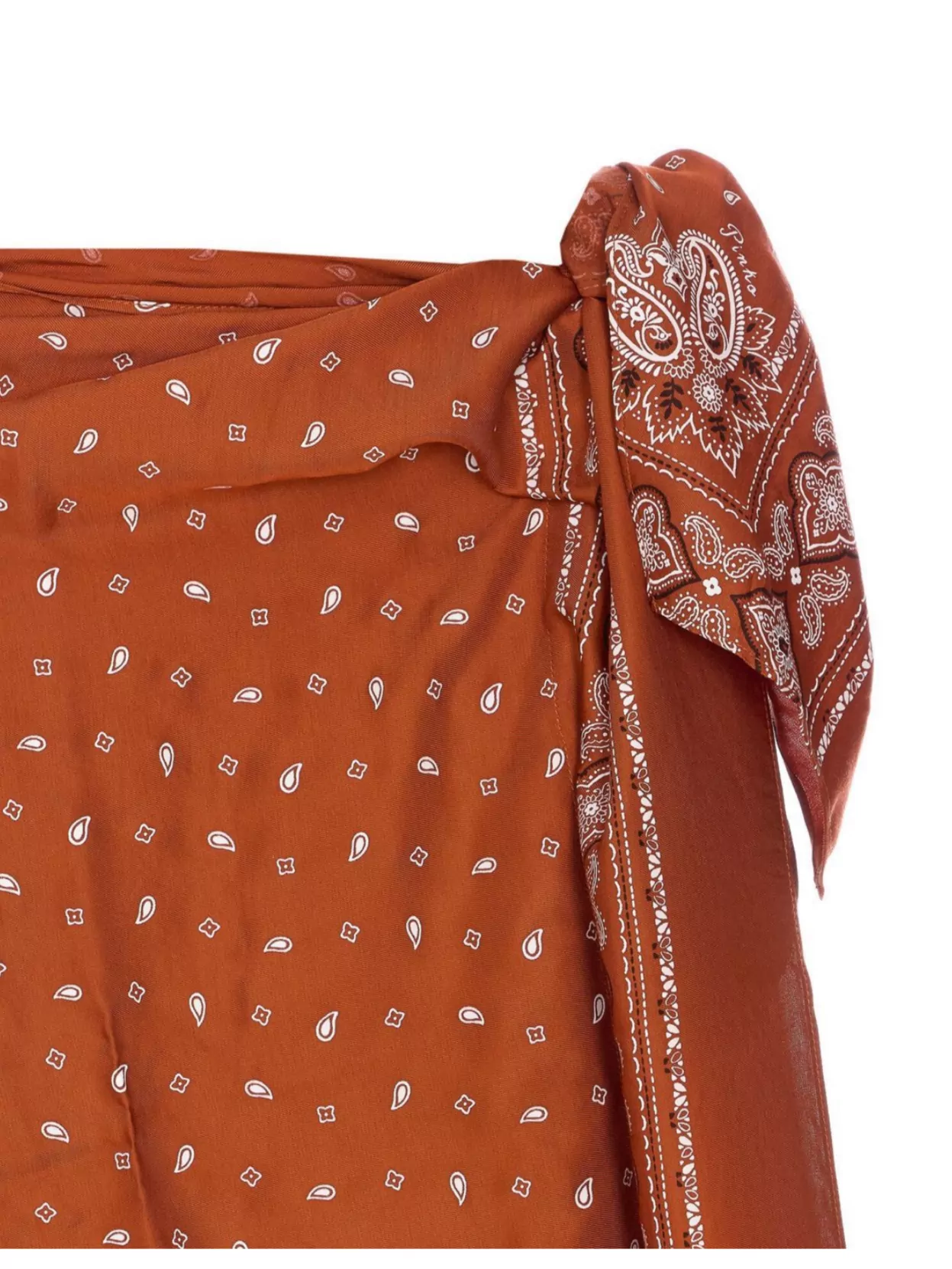 Pinko Wrap Paisley Midi Skirt With Bow Detail