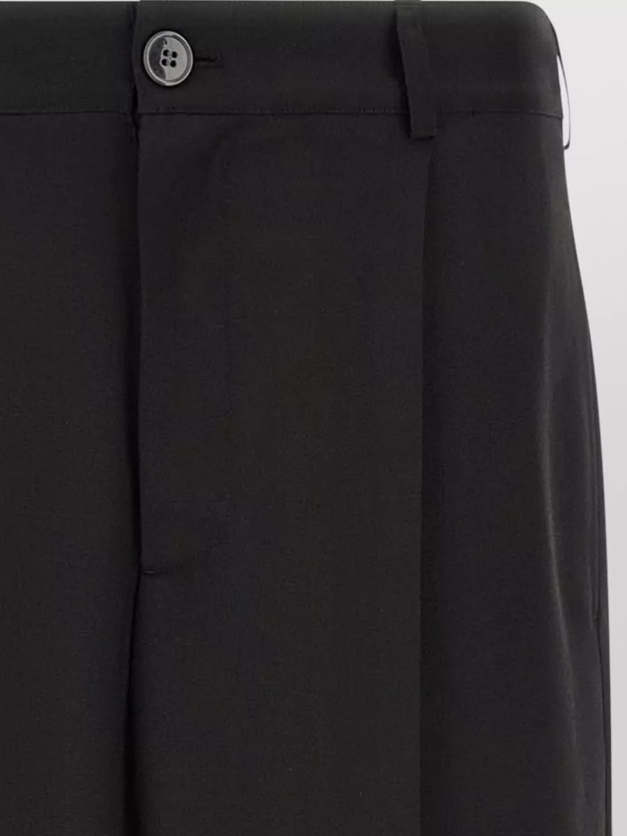 Marni Wool Trousers Pleated Front Cuffed Hem