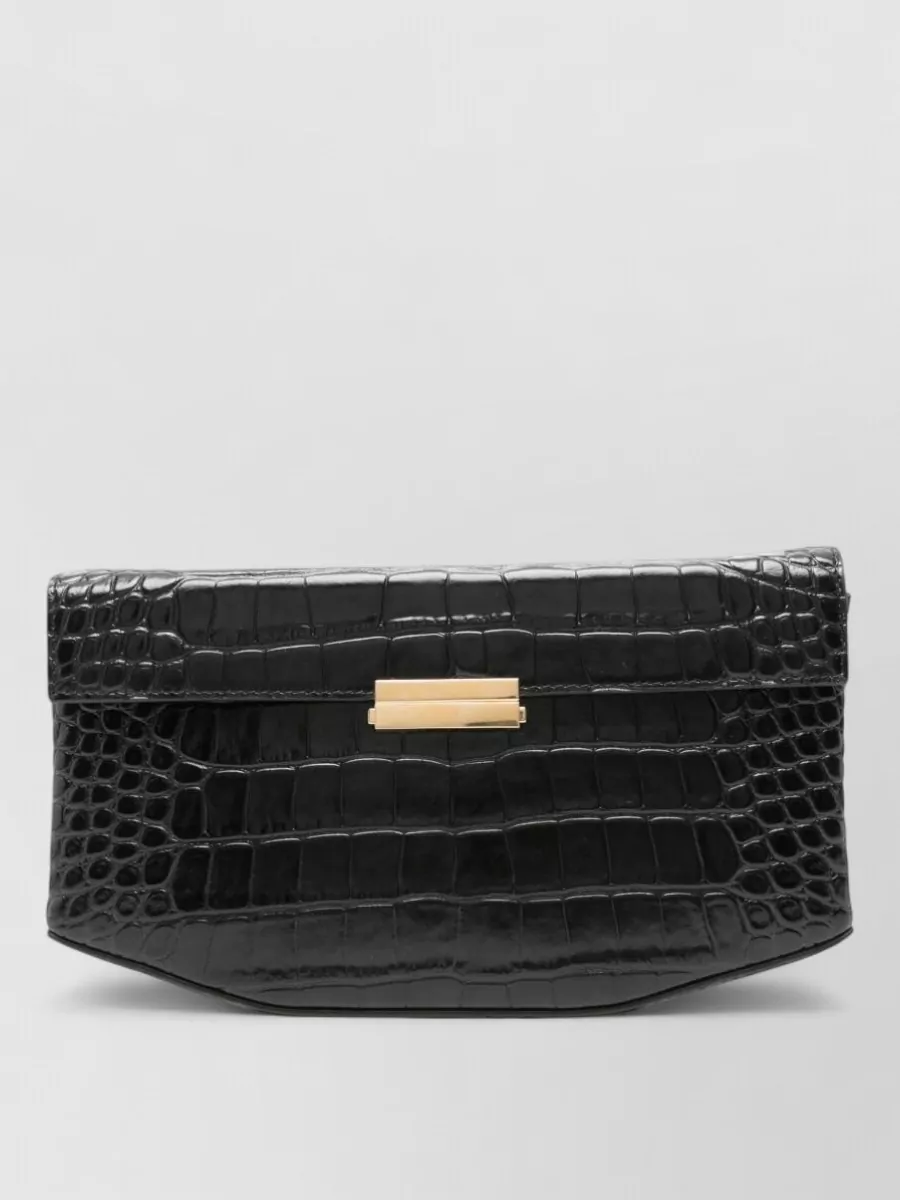 Totême croc-effect leather clutch bag