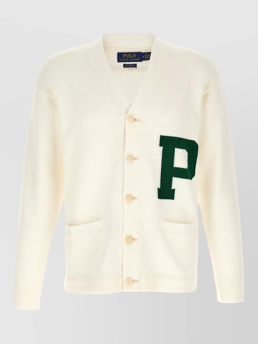 Polo Ralph Lauren cotton v-neck intarsia cardigan