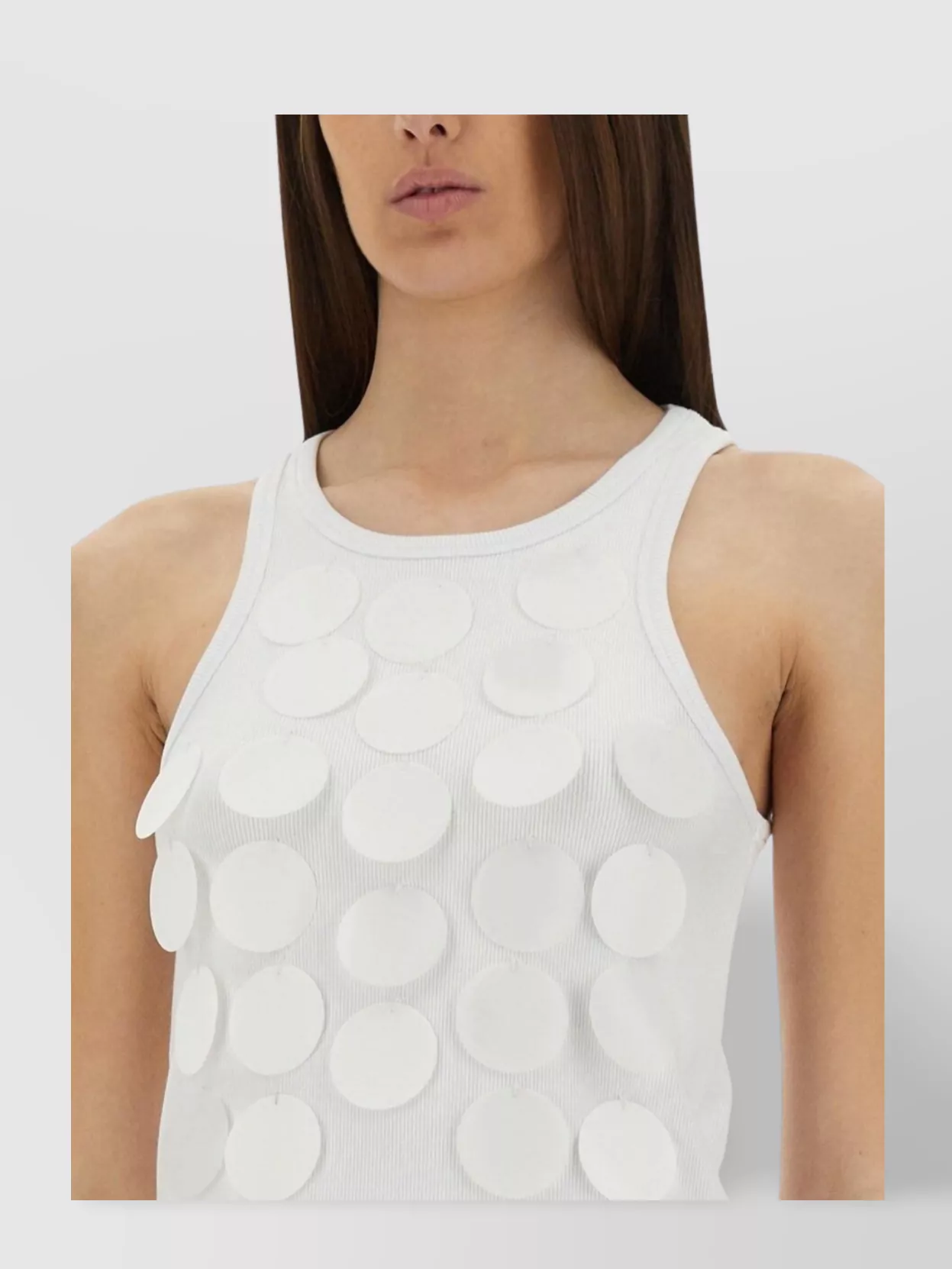 Msgm Embellished Cotton Sleeveless Tops