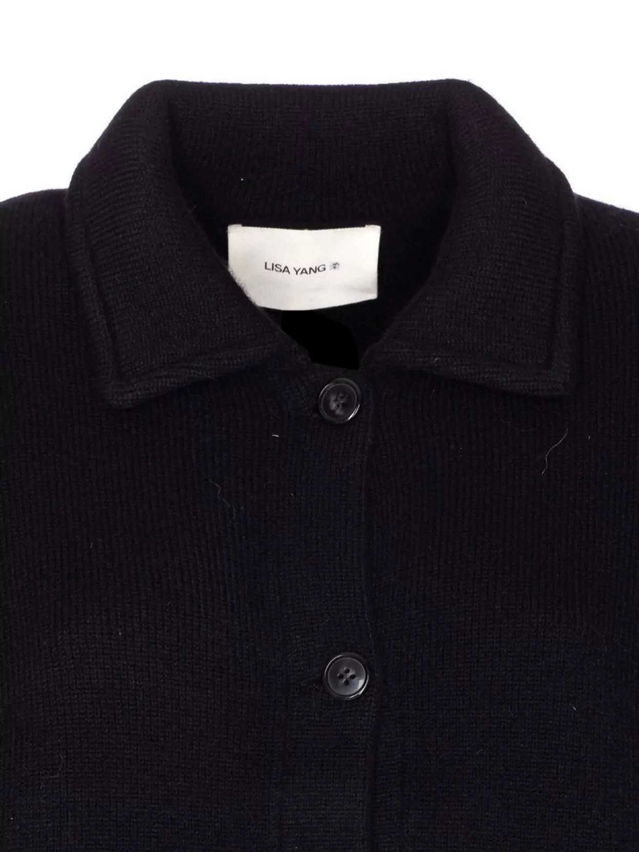 Lisa Yang Collared Jacket With Ribbed Hem And Long Sleeves In Black