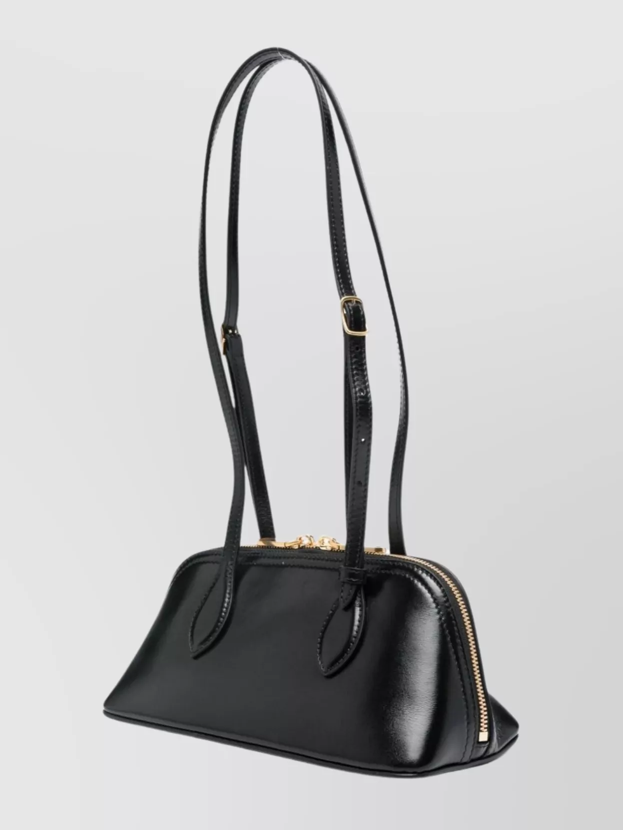 Bally Leather Shoulder Bag Adjustable Strap In Black