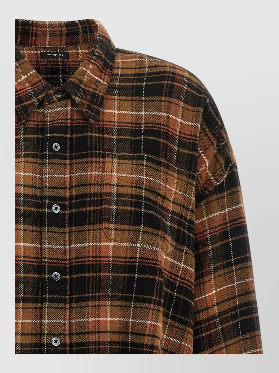 R13 cotton tartan cropped shirt