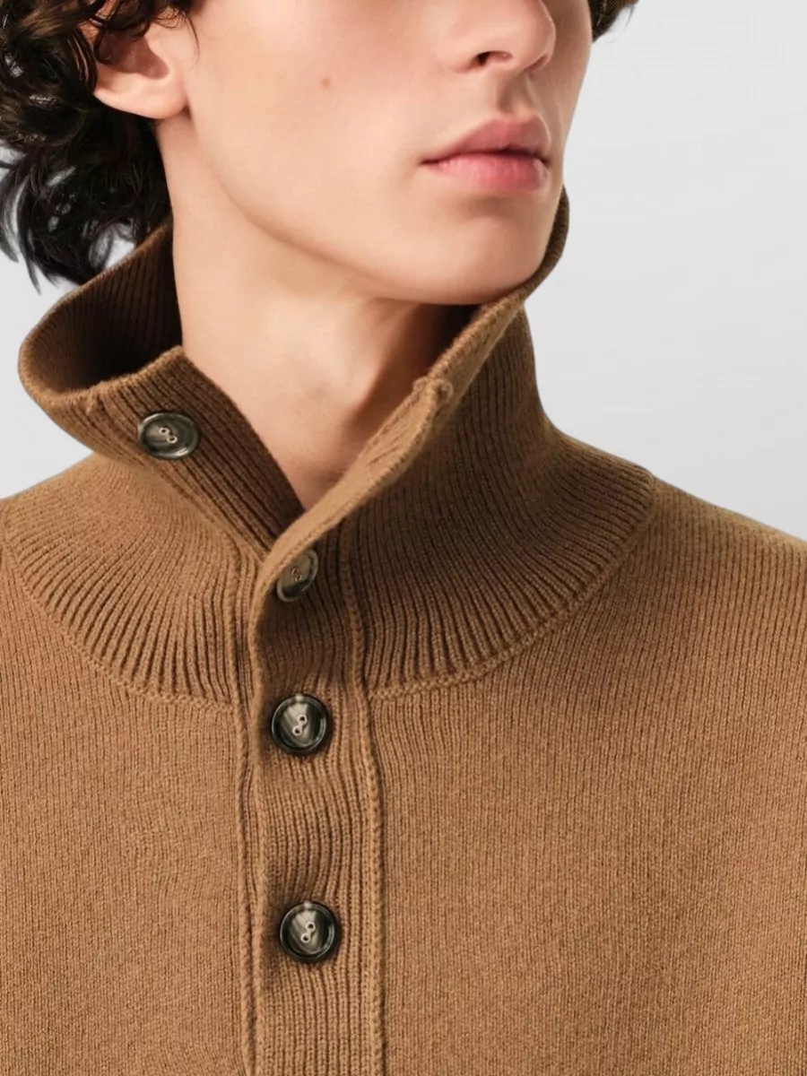 Ami Paris Wool High-Neck Sweater