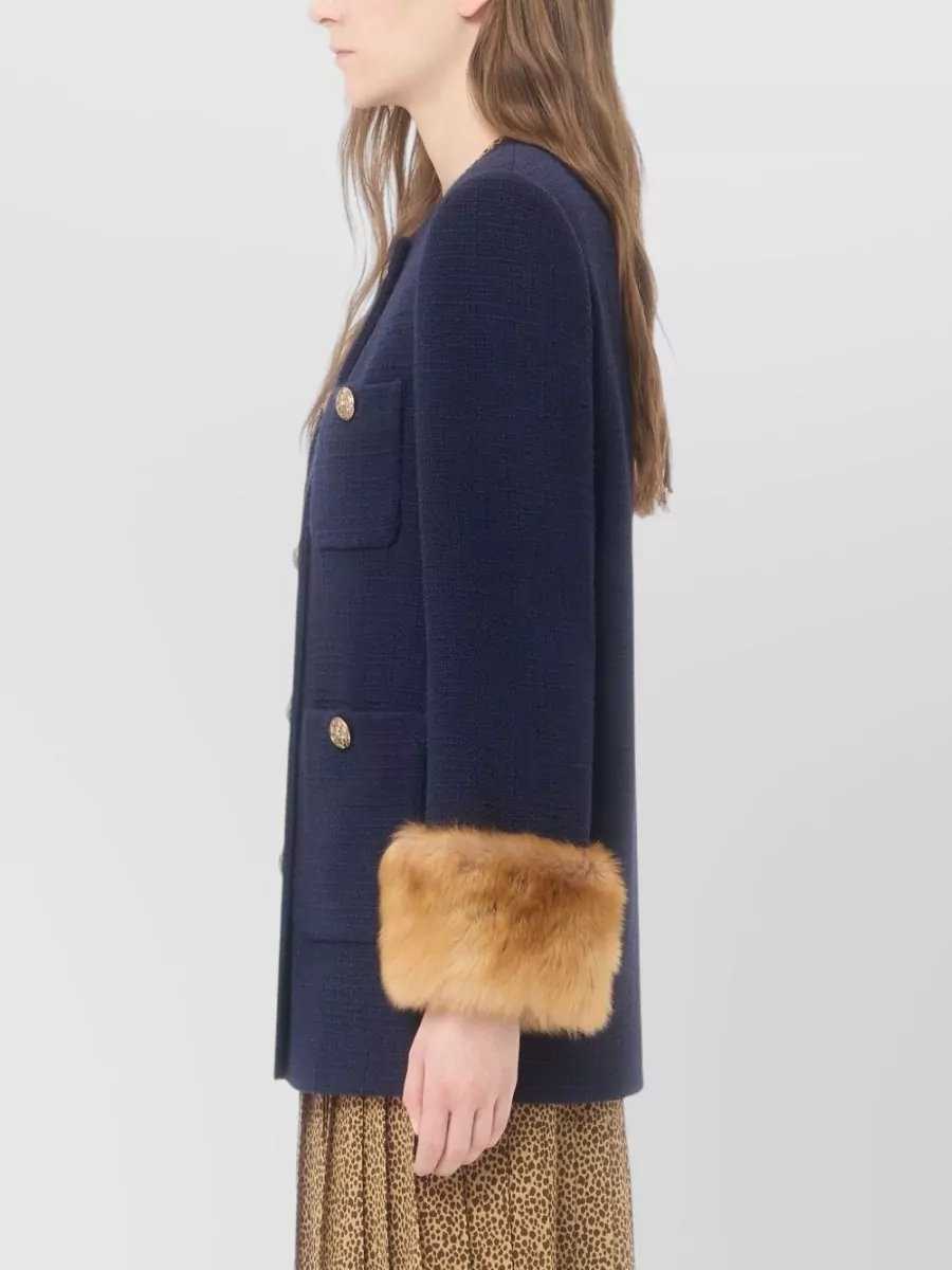 Valentino Virgin Wool Tweed Single-Breasted Coat