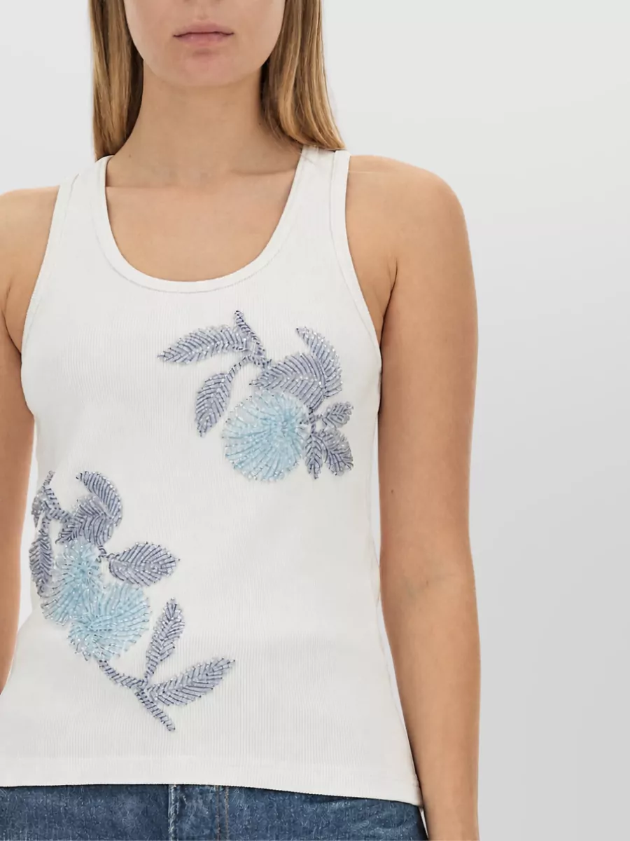 Bottega Veneta Embroidered Cotton Tank Top