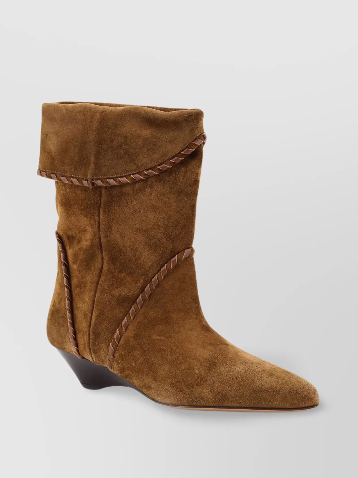 Isabel Marant Suede Wedge Heel Ankle Boots In Brown