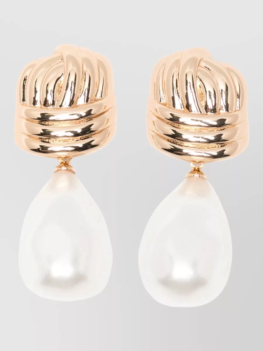 Self-Portrait pearl knot earrings