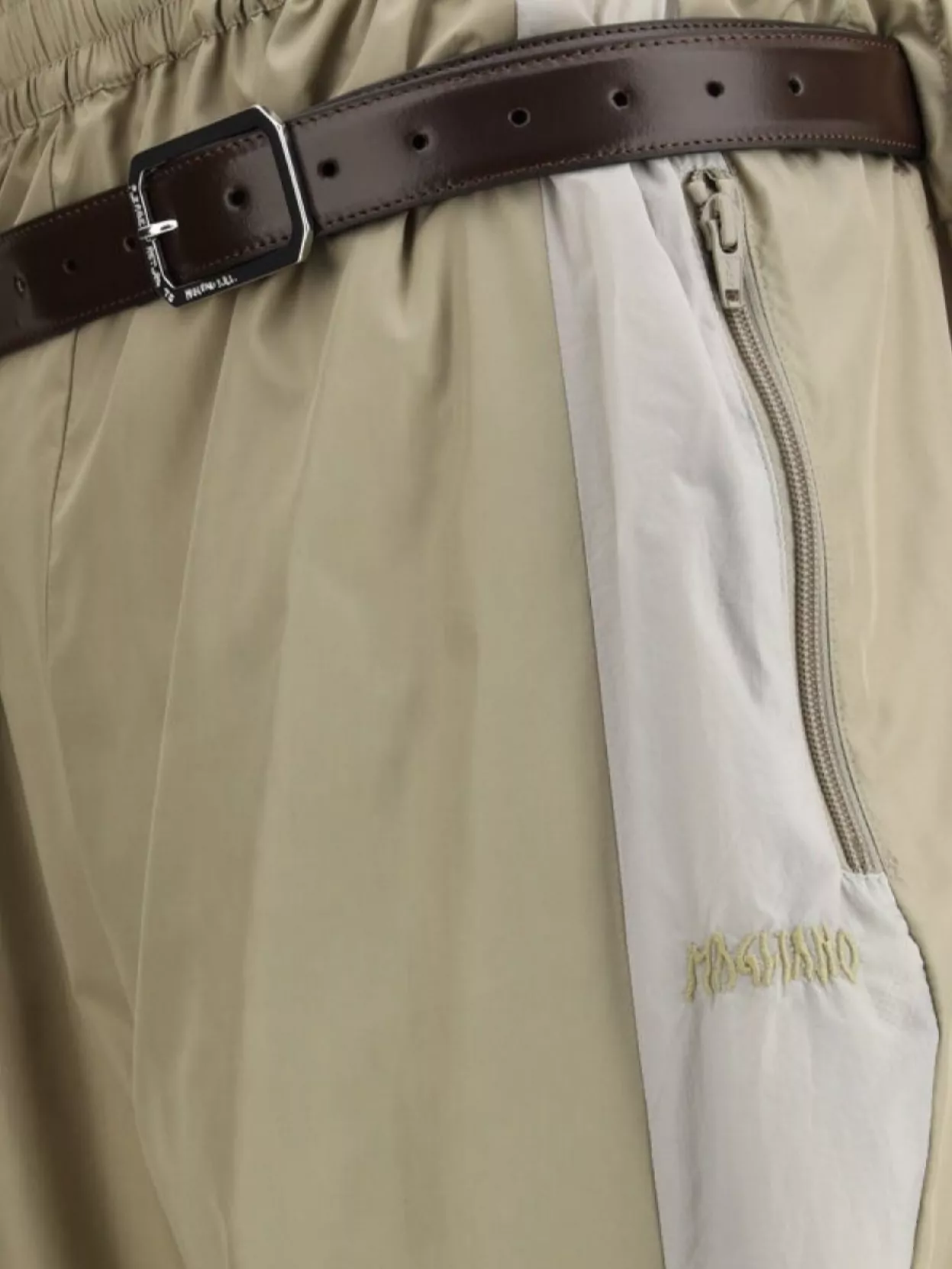 Magliano Nylon Trousers Belted Zip Detail