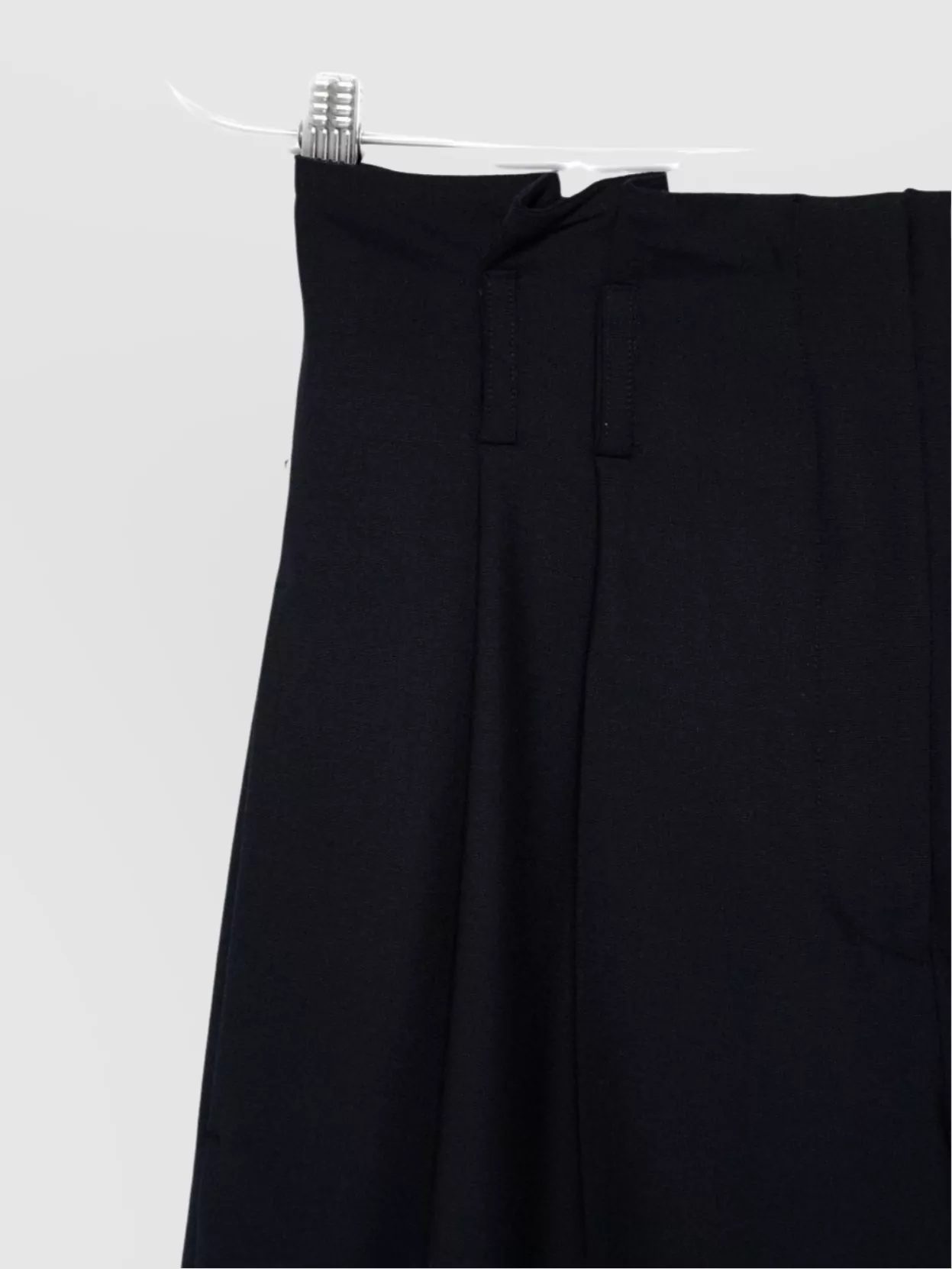 Semicouture High Waist Wide Leg Wool Blend Trousers In Black