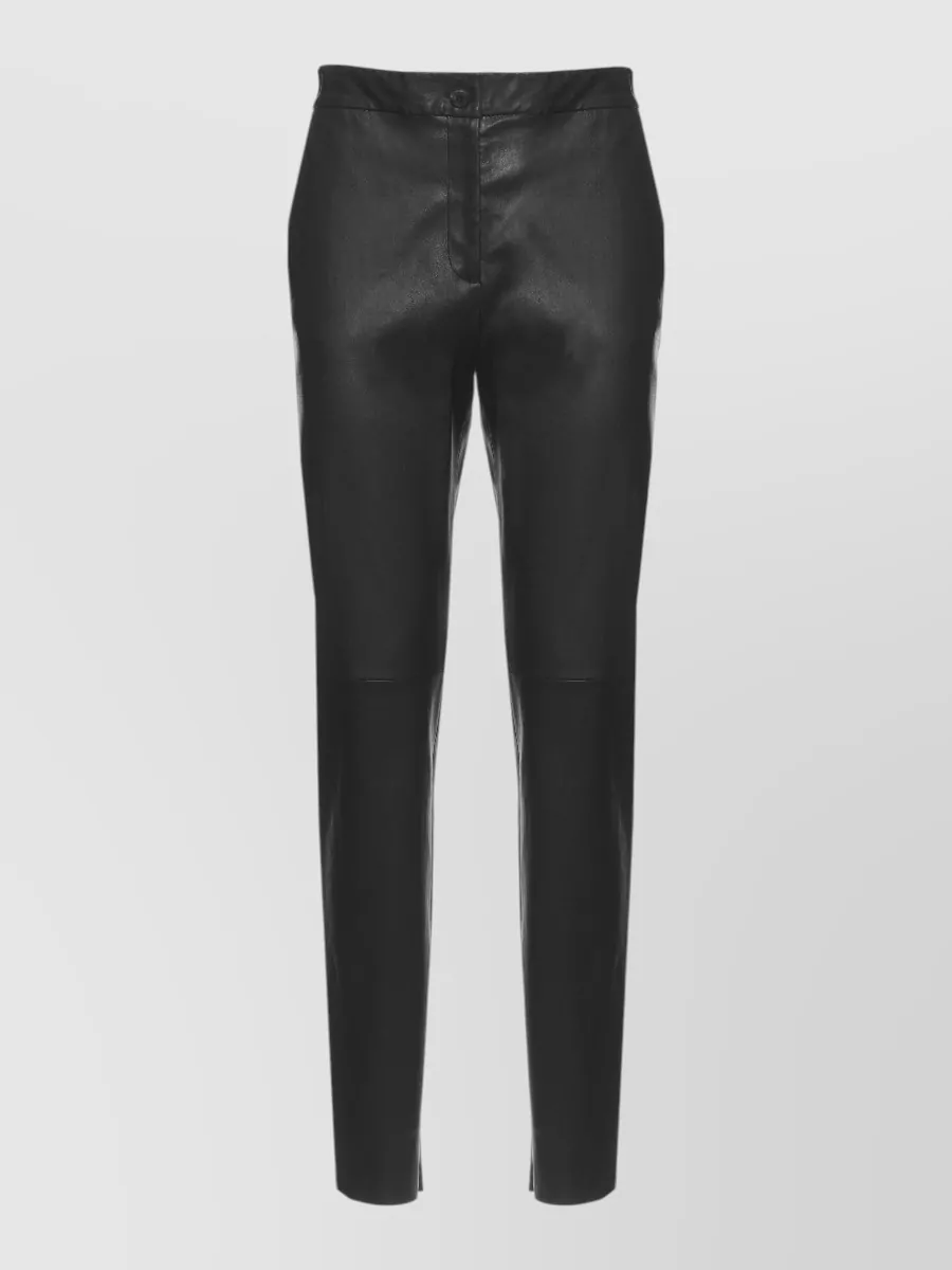 Antonelli Firenze Leather Straight-Leg Slim-Fit Trousers
