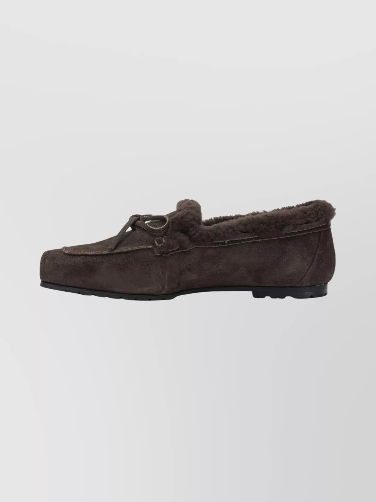 Aeyde Suede Loafers And Slippers With Bow Detail In Brown
