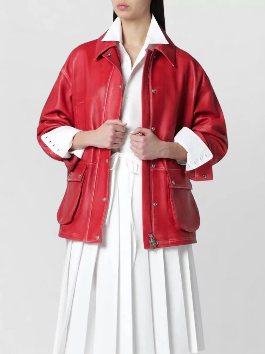 Halfboy leather parka