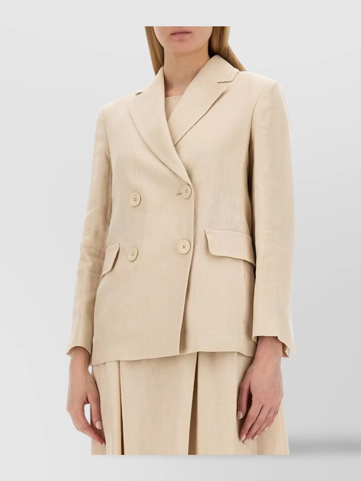 S Max Mara Oversized Double Breasted Jacket Flap Pockets