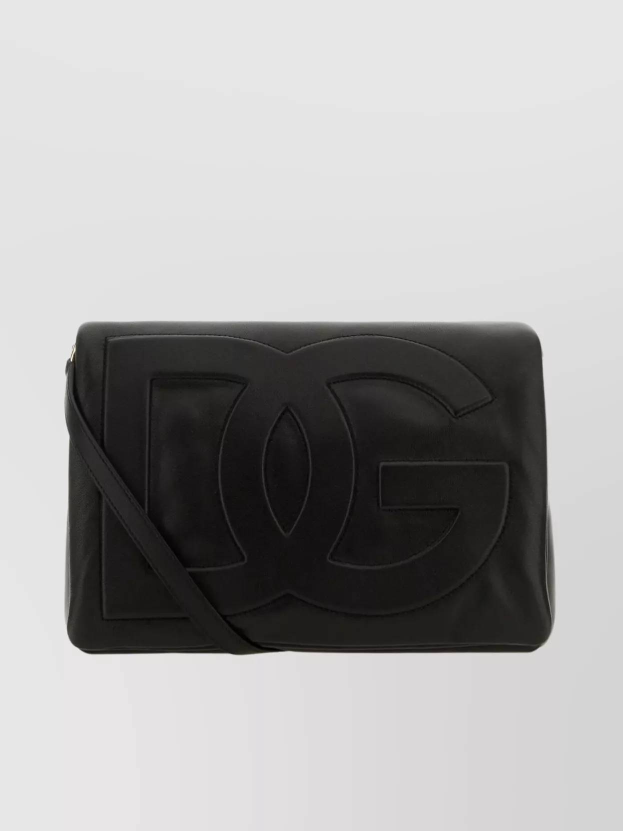 Shop Dolce & Gabbana Dg Logo Soft Clutch In Luxurious Nappa Leather In Black