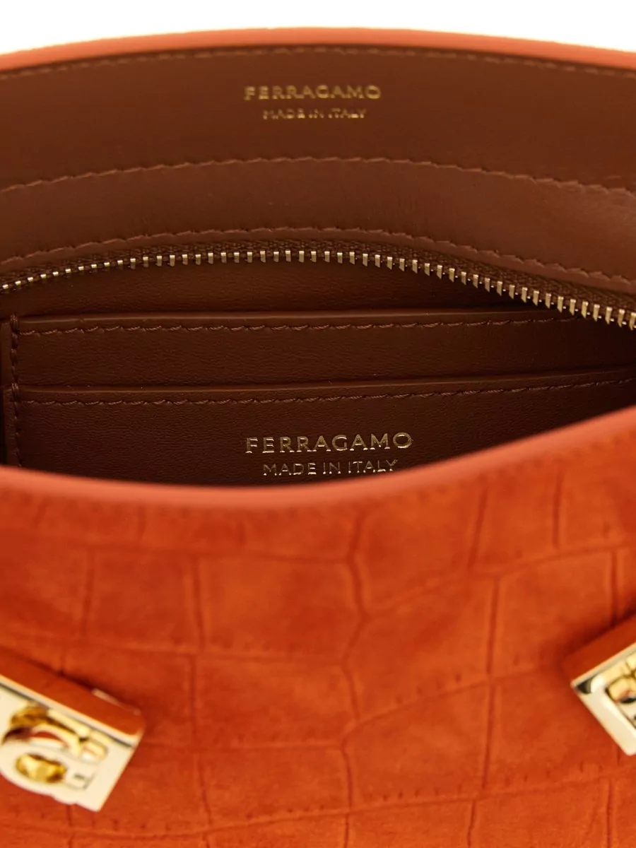 Ferragamo The Hug Bag Mini Leather Clutch Bag
