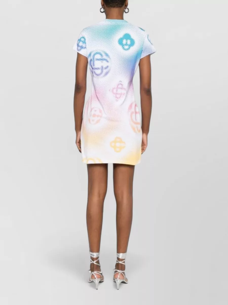 Casablanca Halftone Logo Short Sleeve Graphic Dress