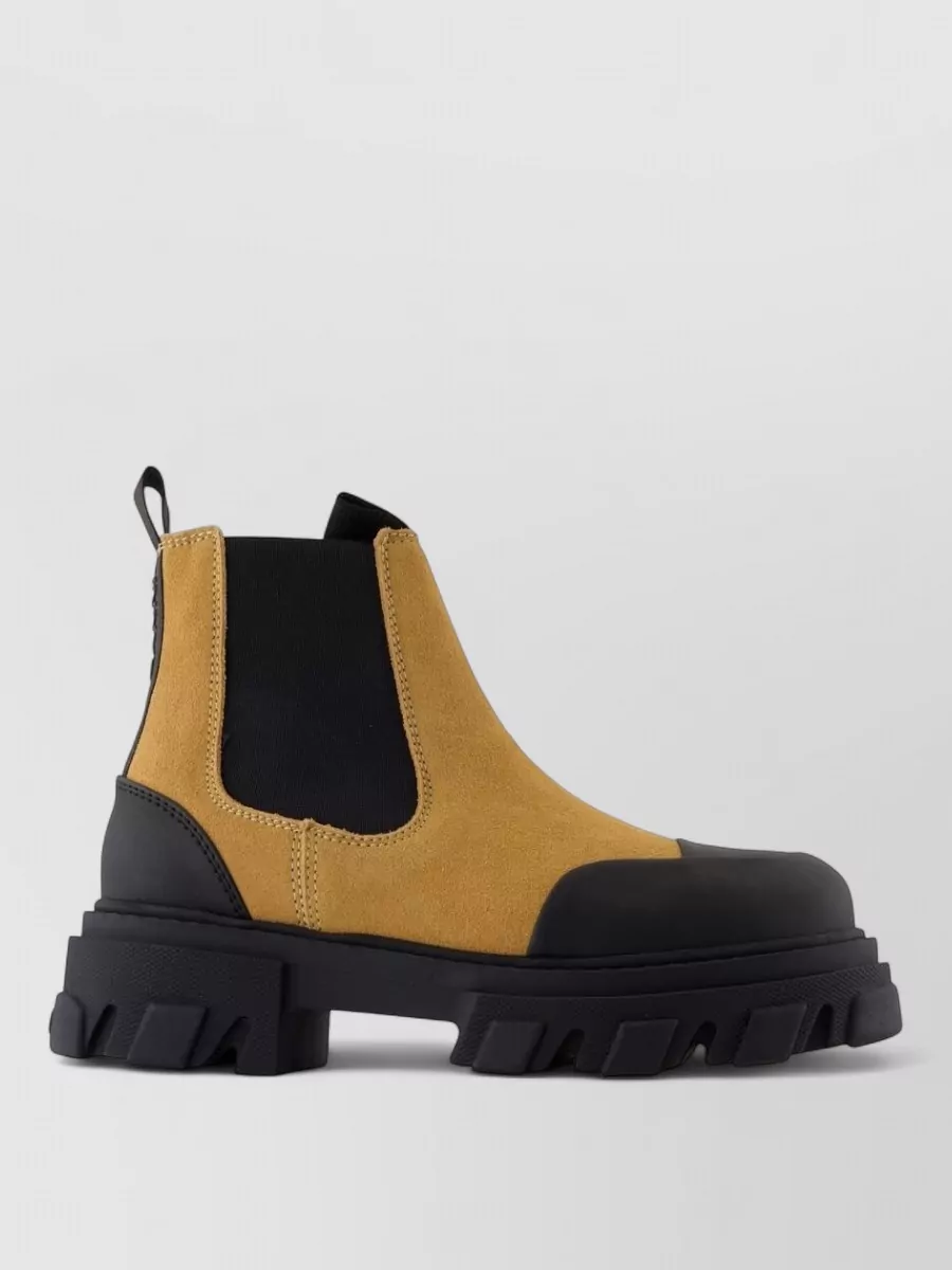 Ganni leather chelsea ankle boots