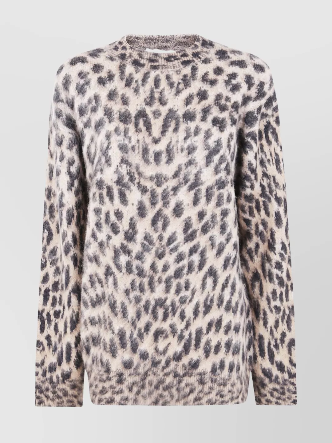 Laneus Animal Print Long Sleeve Knit Jumper