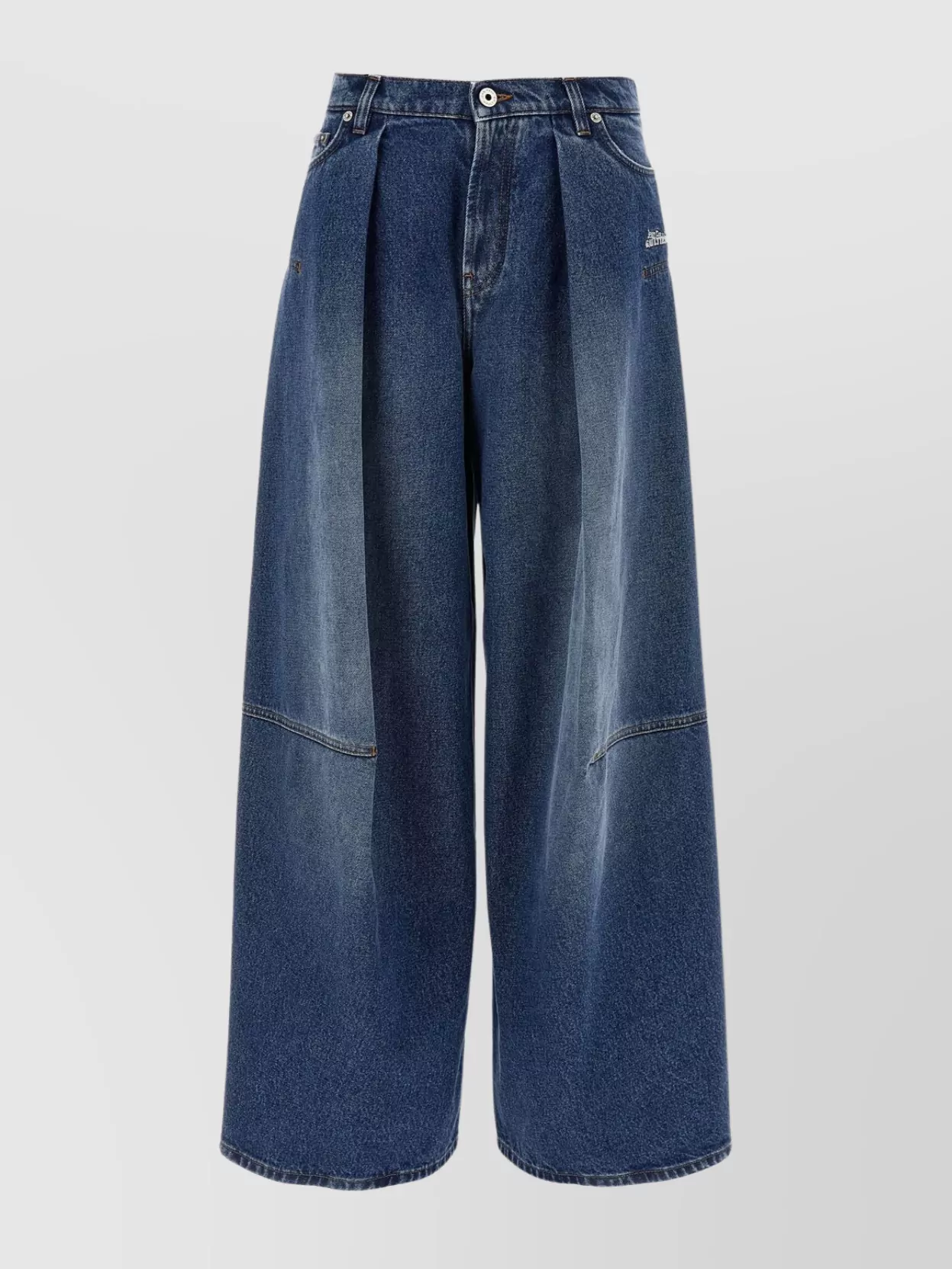 Shop Jean Paul Gaultier Wide-leg Trousers With Belt Loops And Pleats