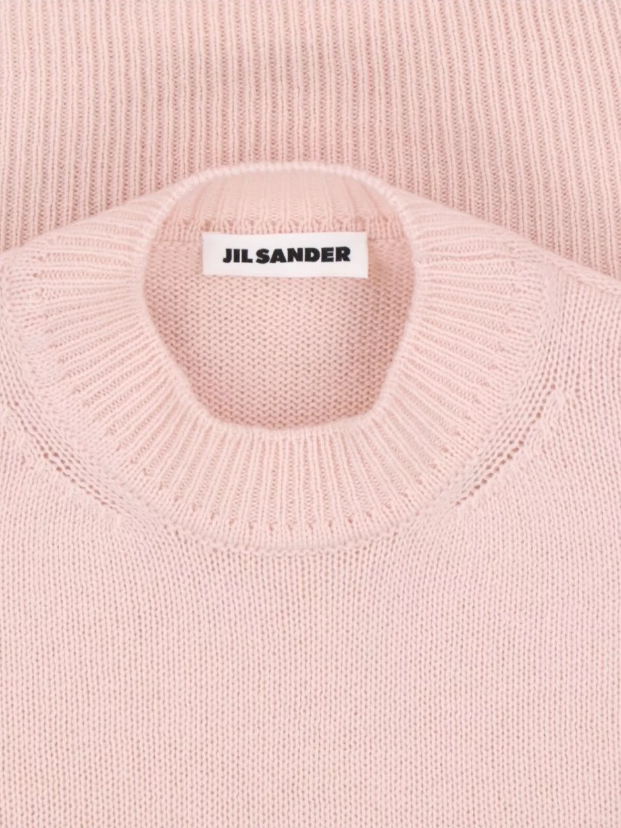 Shop Jil Sander Soft Texture Knit Crewneck With Ribbed Cuffs And Hem In Pink