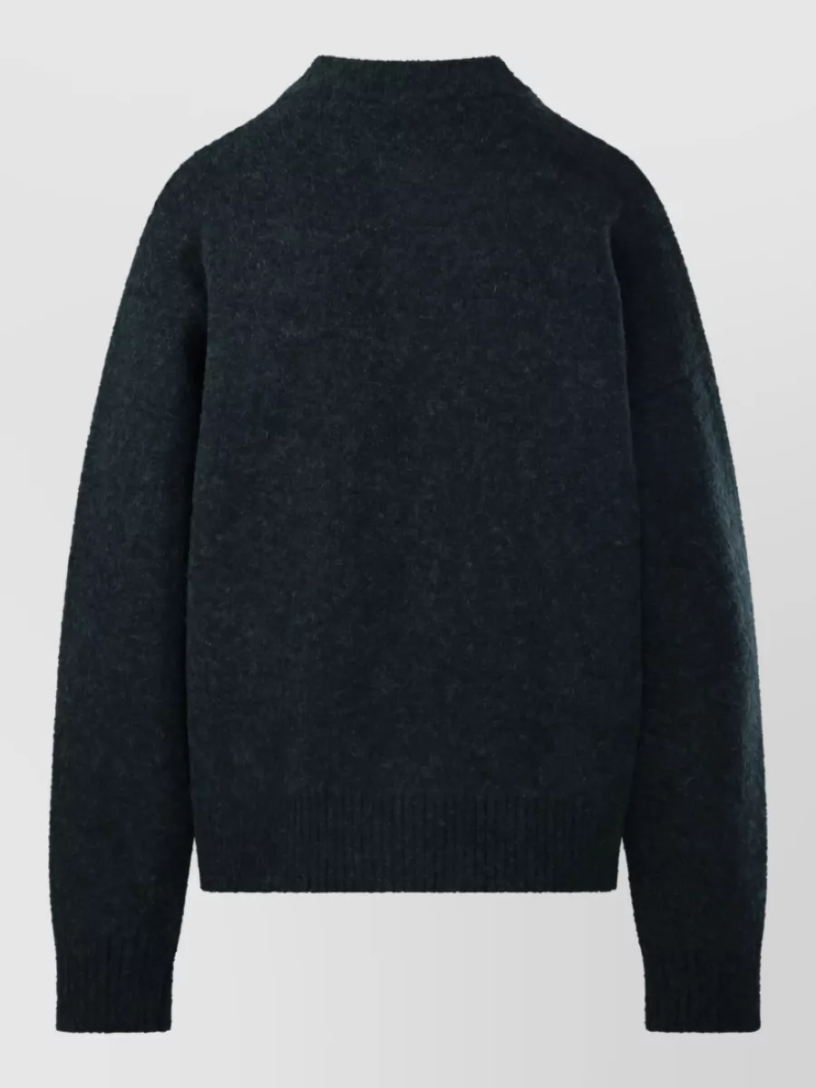 Ami Paris Alpaca Wool Crewneck Cardigan