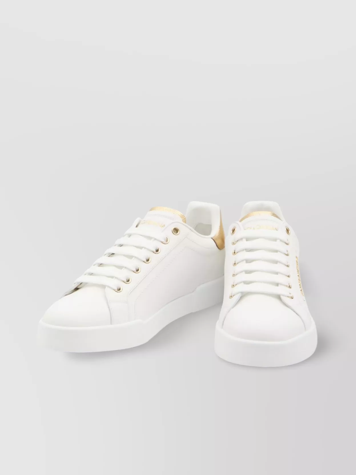 Dolce & Gabbana Pearl And Dg Logo Heel Tab Sneakers In White