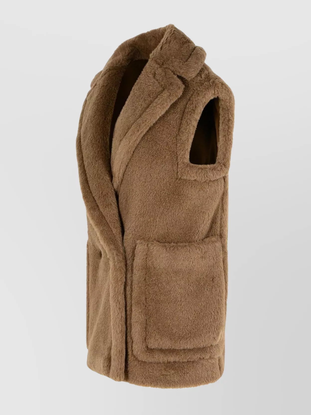 Max Mara Teddy Vest With Faux Fur Texture In Multi