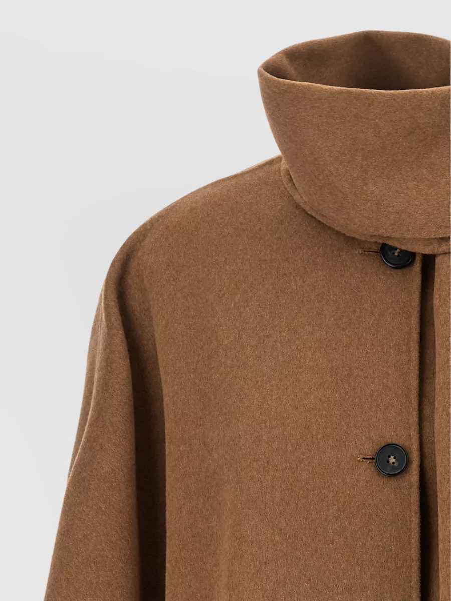 S Max Mara Wool Cropped Boxy Single Breasted Coat