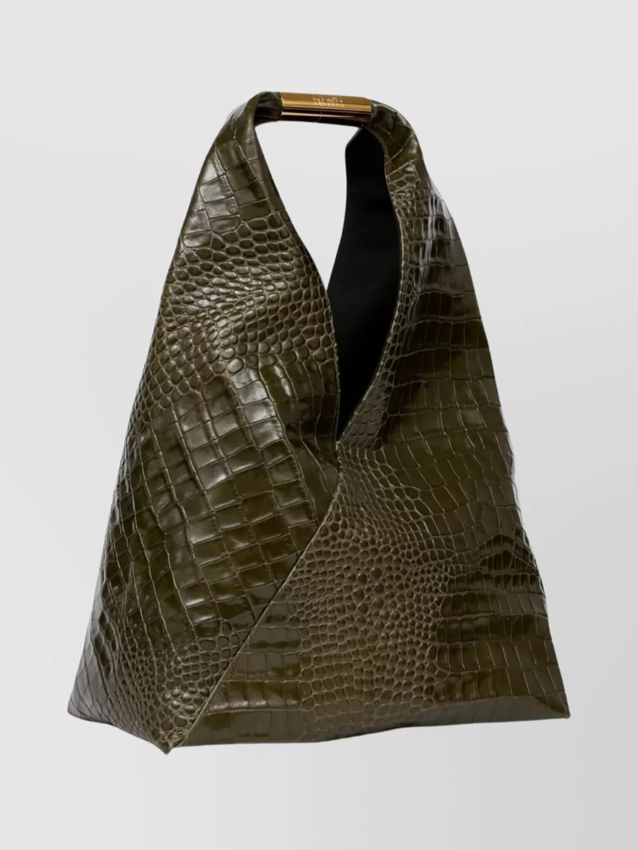 Mm6 Maison Margiela Japanese Medium Crocodile-Embossed Leather Shoulder Bag