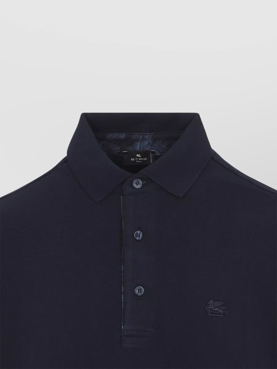 Etro Cotton Printed Detail Polo Shirt