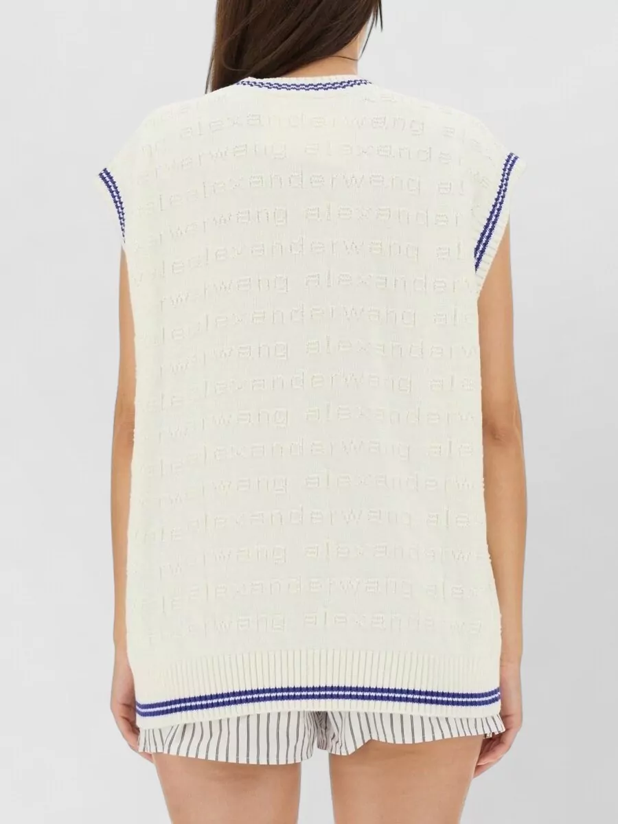 Alexander Wang Ribbed V-Neck Knitted Top