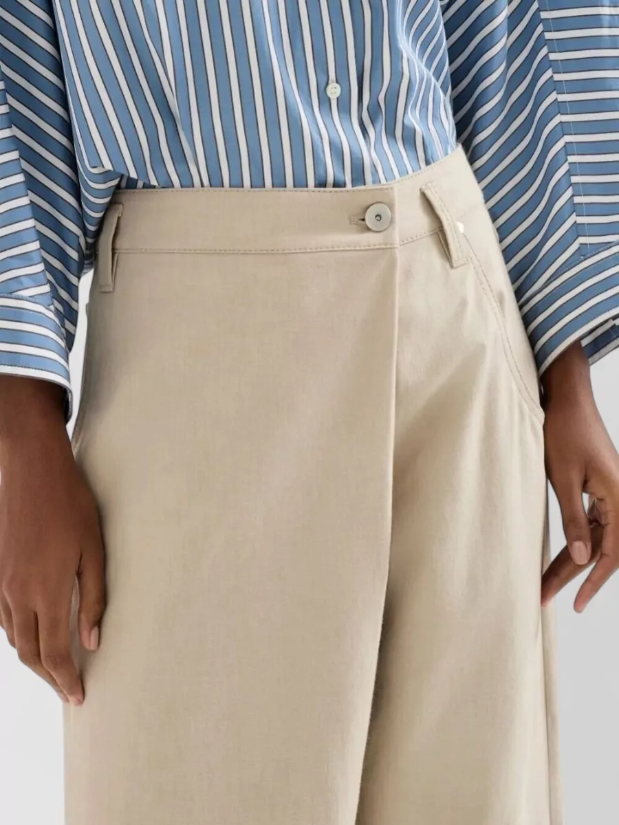 Brunello Cucinelli Cotton Wide-Leg Wrap Trousers