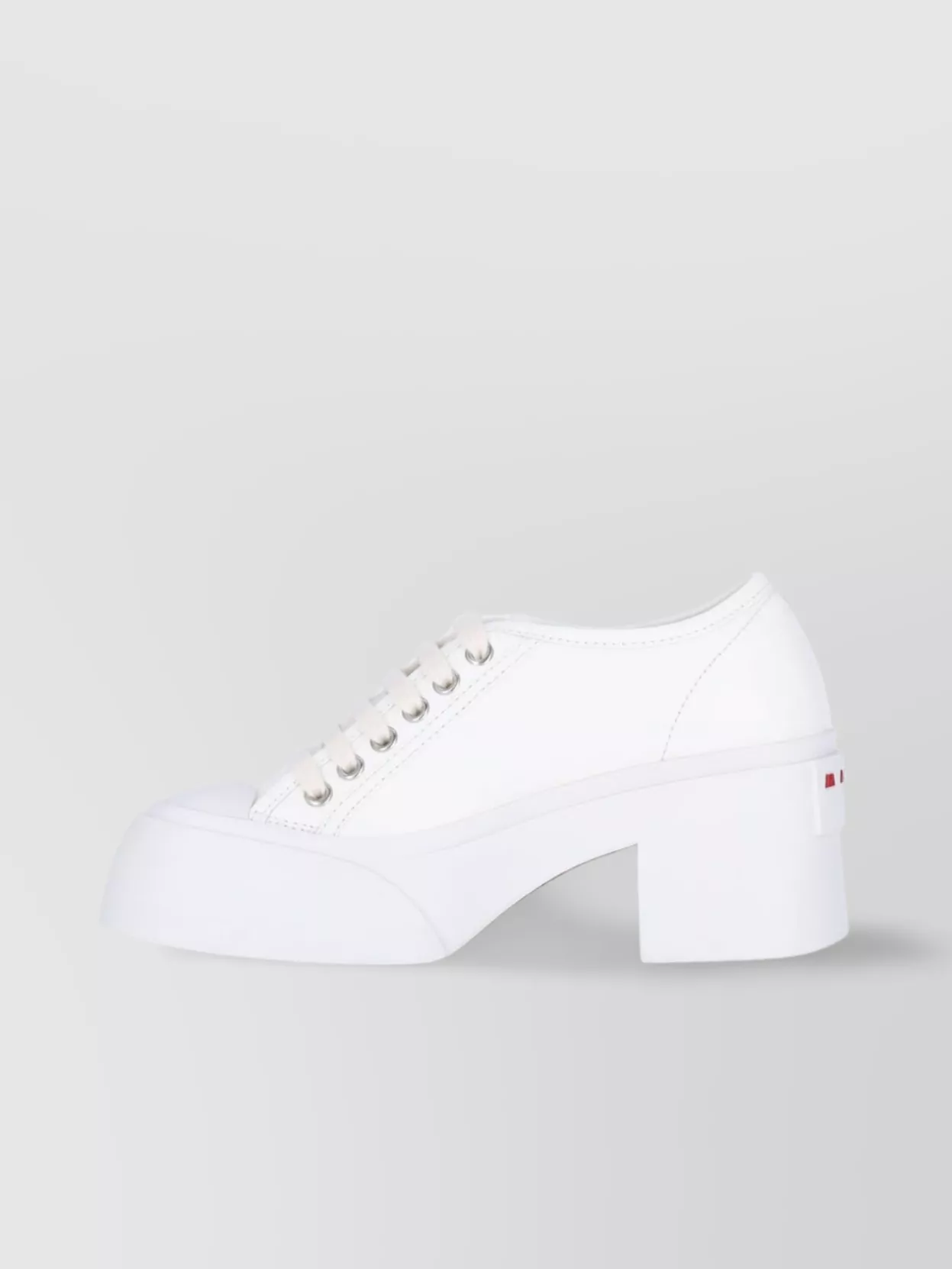 Shop Marni Low Top Chunky Heel Sneakers In White