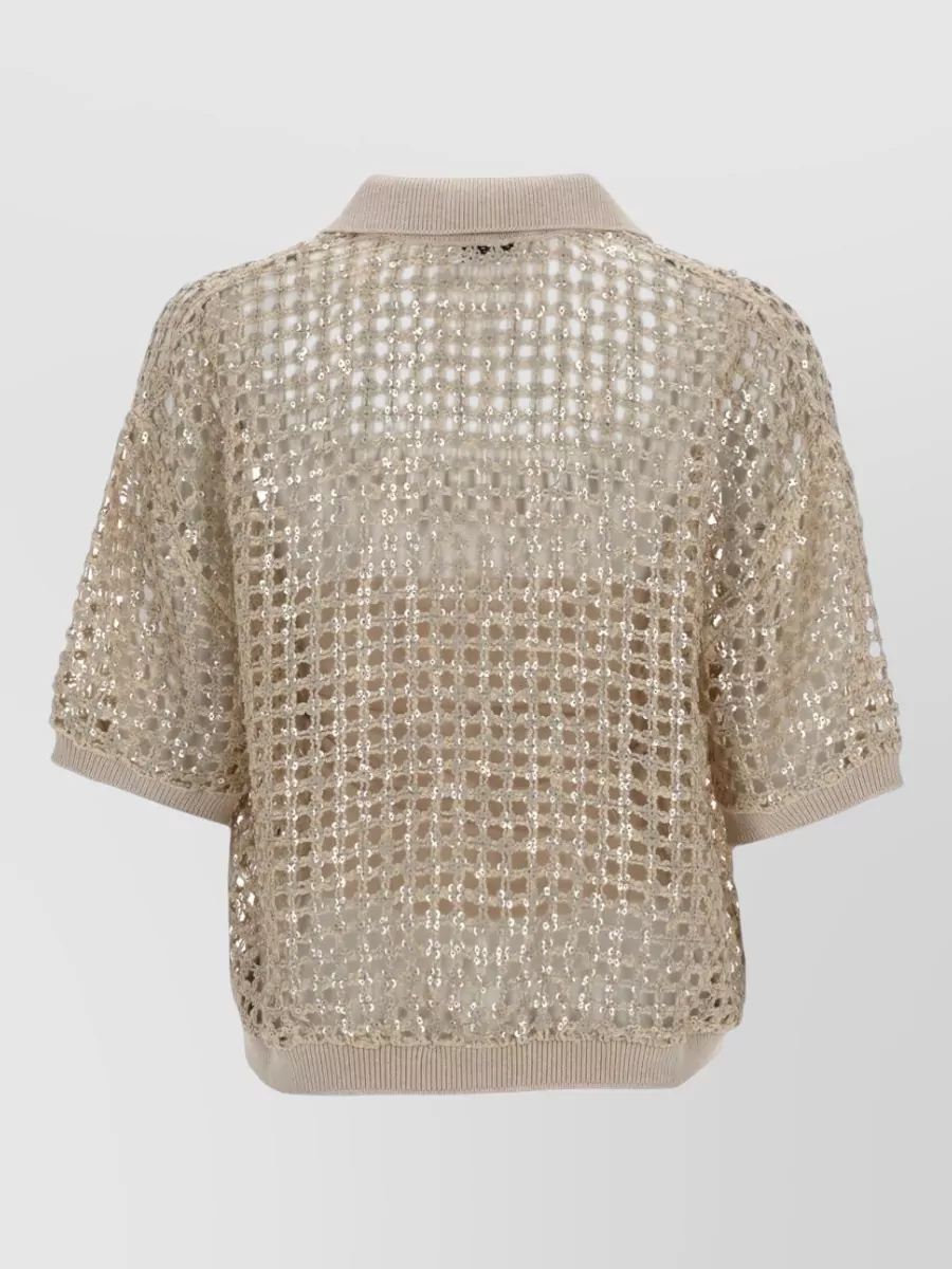 Brunello Cucinelli Silk And Linen Knit Polo Shirt