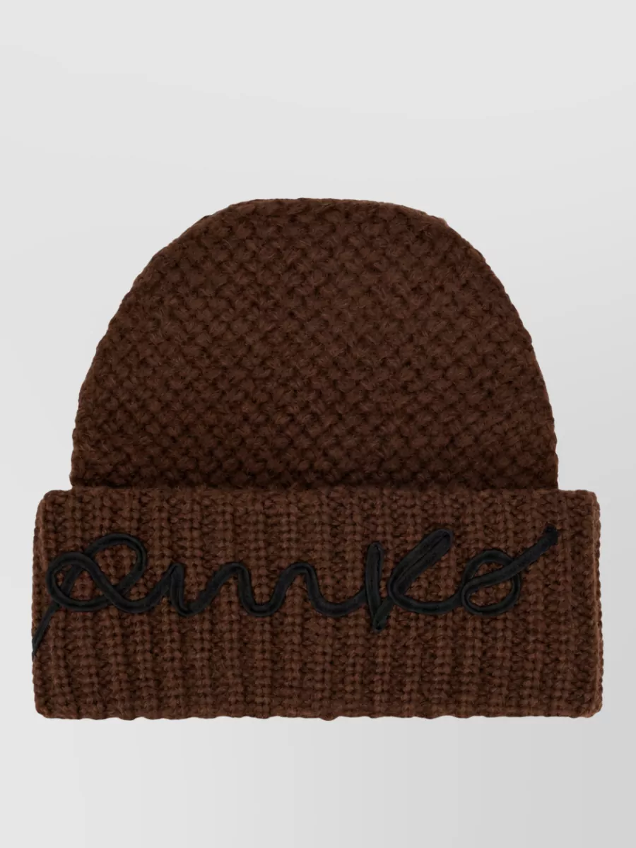 Pinko embroidered logo beanie
