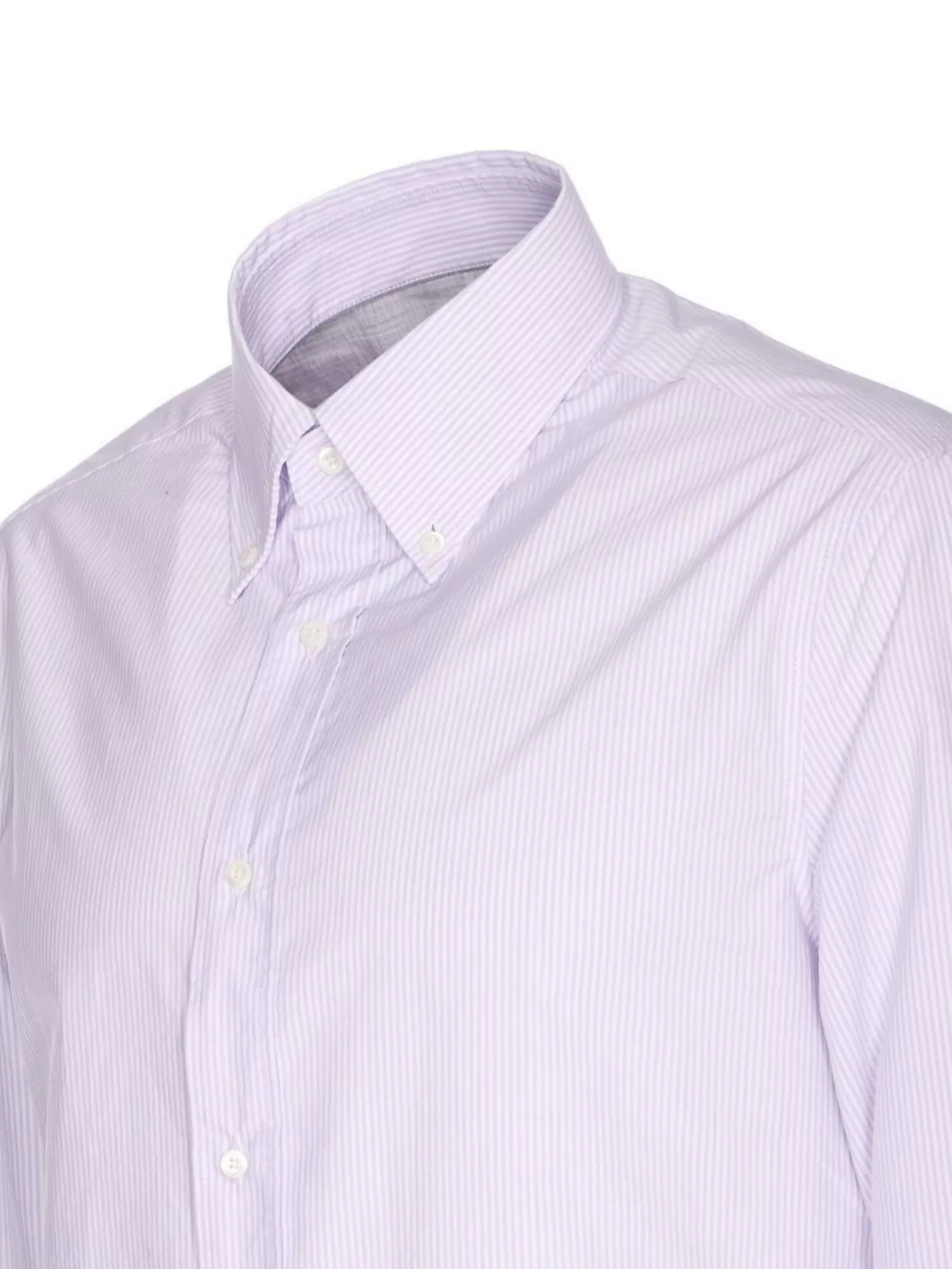 Brunello Cucinelli Striped Shirt With Long Sleeves And Regular Collar In Purple