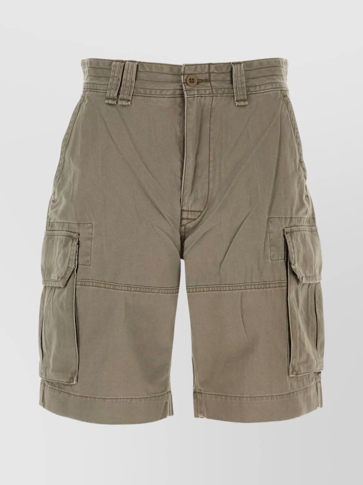 Shop Polo Ralph Lauren Bermuda Shorts In Grey Cotton