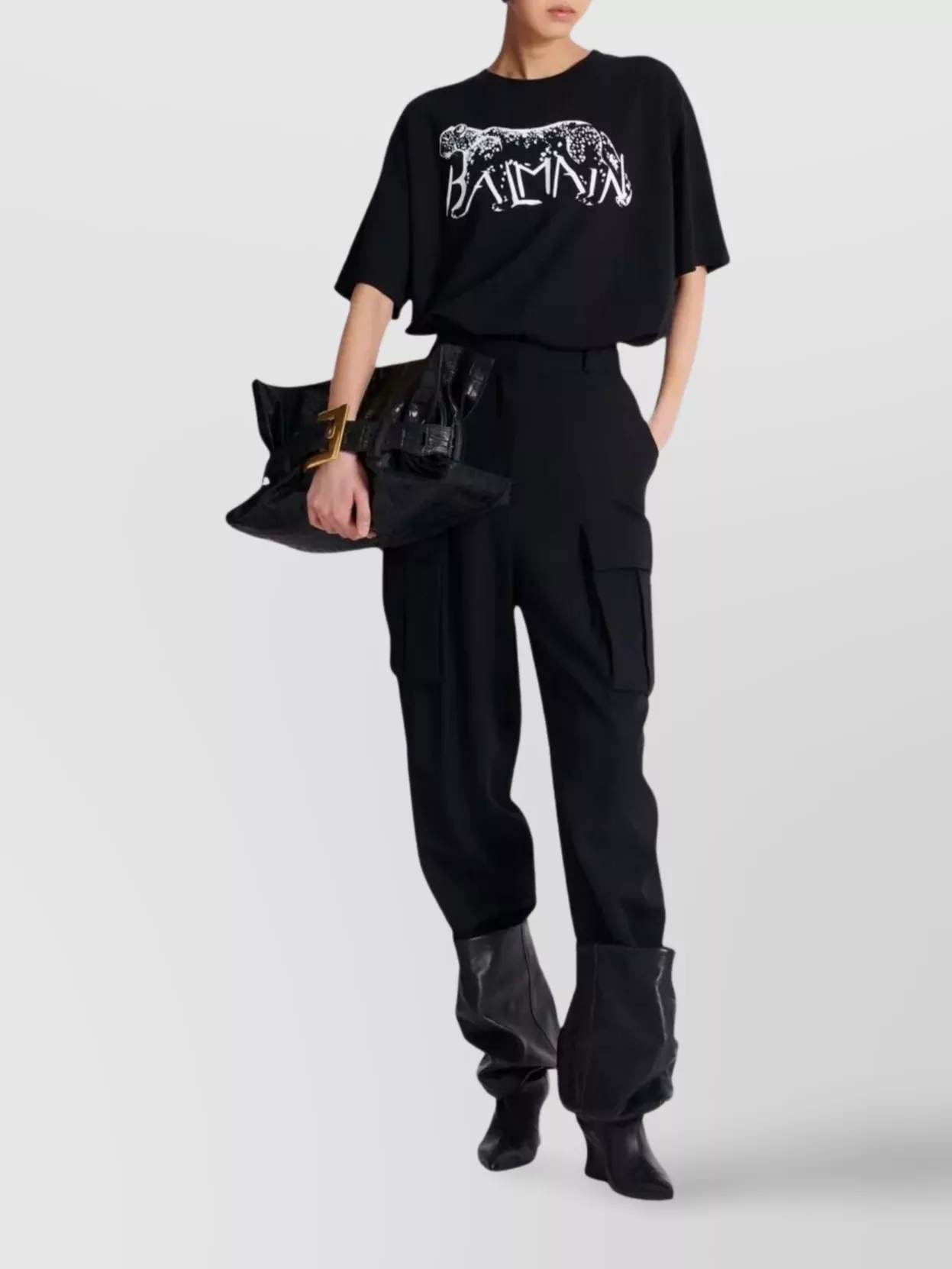 Balmain Cotton T-shirt Graphic Design In Black
