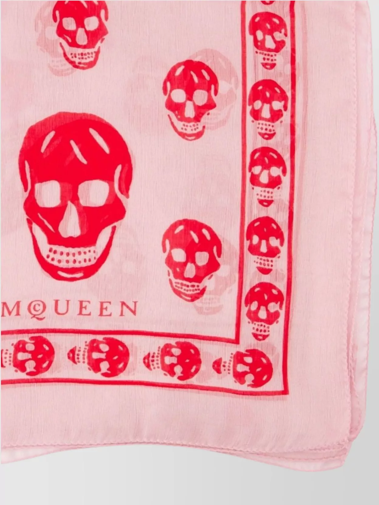 Mc Queen Lightweight Rectangular Skull Print Scarf