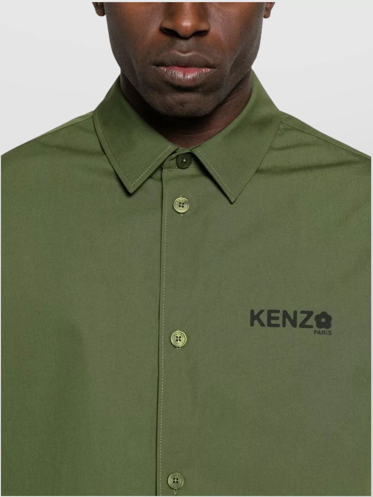 Kenzo Pleated Box Shirt With Curved Hem