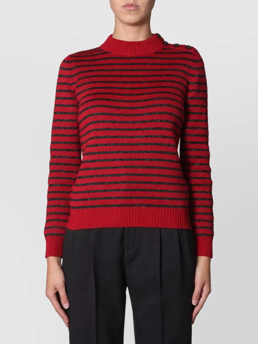 Saint Laurent Metallic crew neck jumper